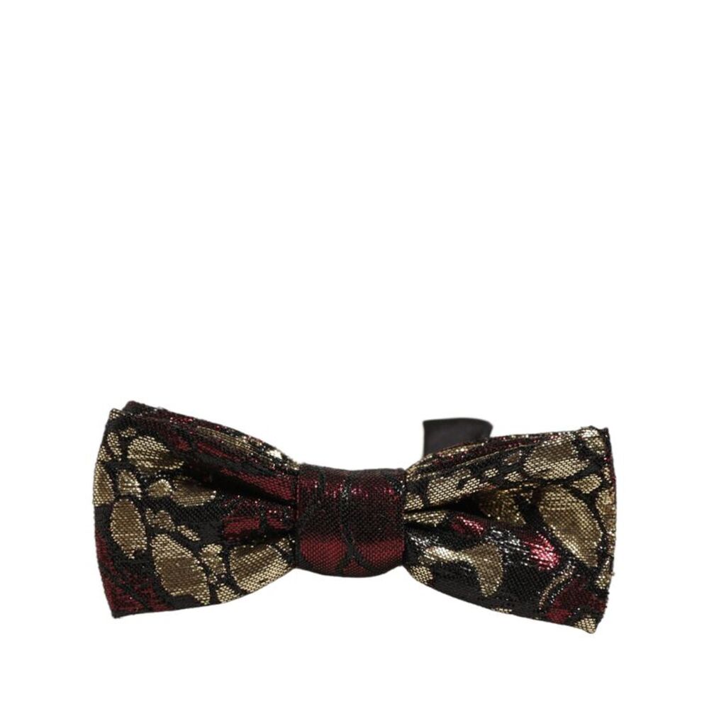 Dolce & Gabbana Multicolor Floral Jacquard Adjustable Neck Papillon Bow Men's